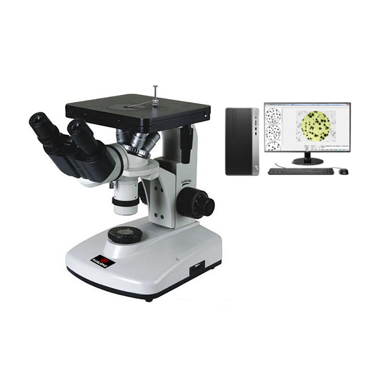 HL101-AW Binocular Inverted Metallurgical Microscope with Software & Camera