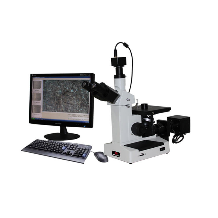 HL101-BW Trinocular Inverted Metallurgical Microscope with Software & Camera