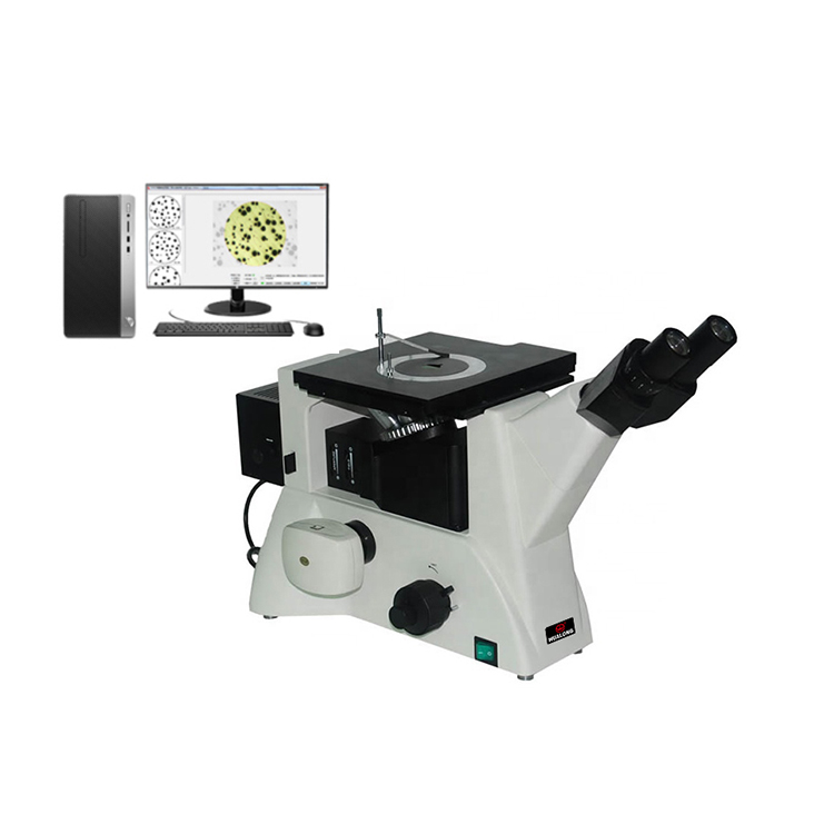 HL102-BW Trinocular Inverted Metallurgical Microscope With Polarizing Software Included