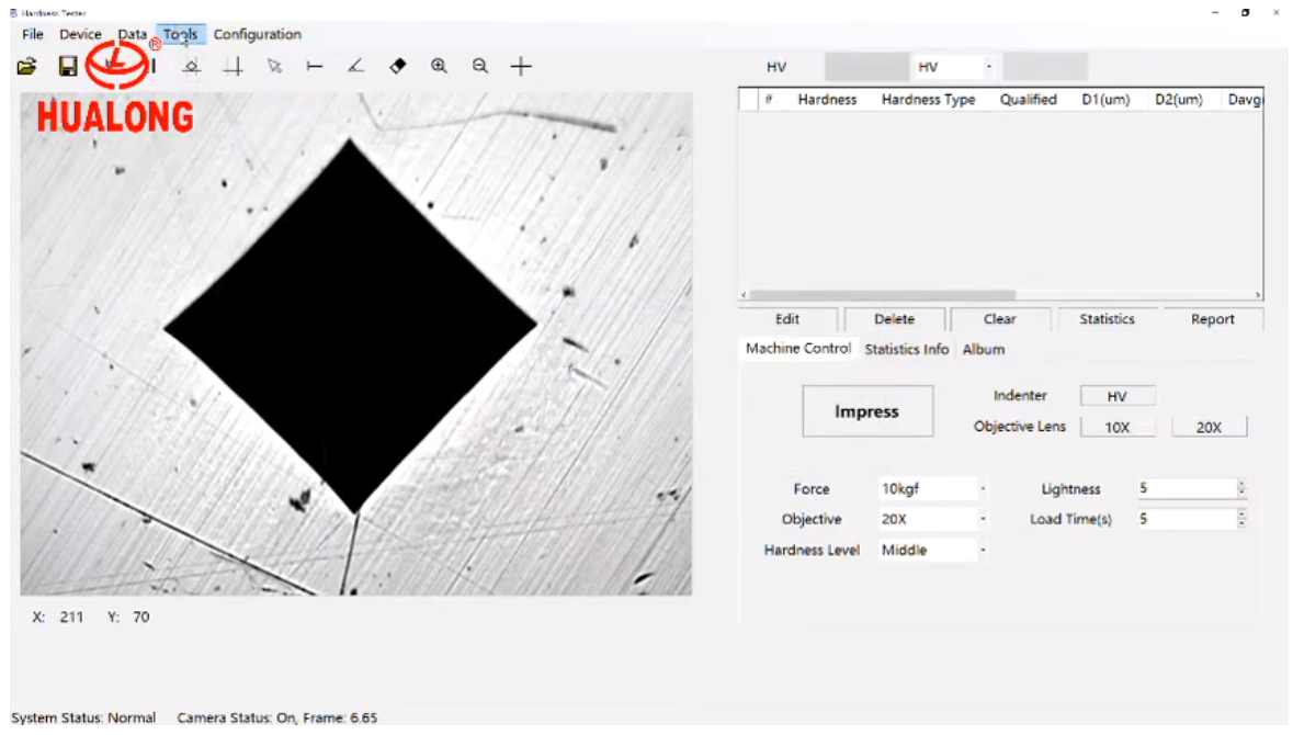 Operation Video of Vickers Hardness Software