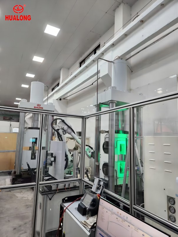 Hualong Fully Automatic Servo Hydraulic Tensile Testing Machine with Robot Arm ASTM E208