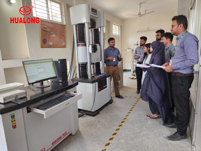 ASTM C880 Hualong 1000KN Hydraulic Universal Testing Machine Installed in Bangladesh University